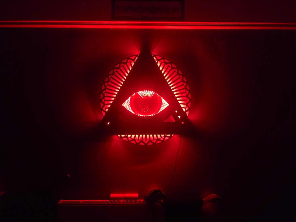 Ajna 3rd Eye Infinity Mirror, Laser Cut Wood Meditation Decor (LED ...