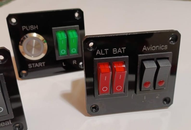 Flight Simulator Panel Set – Starter, Electrical, and Lighting Controls image 5