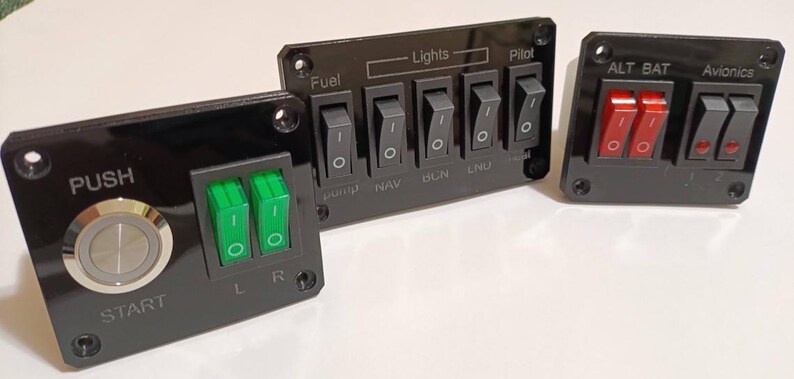 Flight Simulator Panel Set – Starter, Electrical, and Lighting Controls image 9