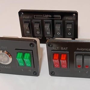 Flight Simulator Panel Set – Starter, Electrical, and Lighting Controls image 3
