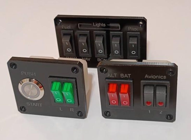Flight Simulator Panel Set – Starter, Electrical, and Lighting Controls image 3