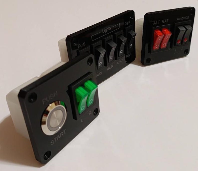 Flight Simulator Panel Set – Starter, Electrical, and Lighting Controls image 10