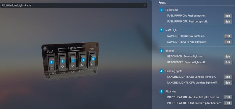 Flight Simulator Panel Set – Starter, Electrical, and Lighting Controls image 13