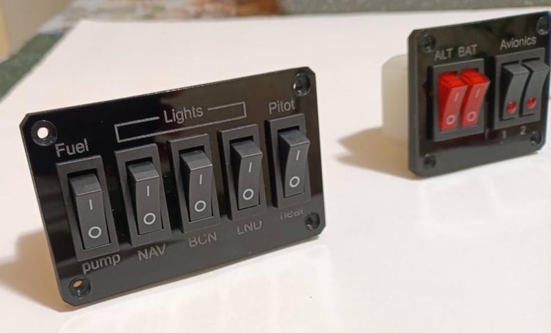 Flight Simulator Panel Set – Starter, Electrical, and Lighting Controls image 6