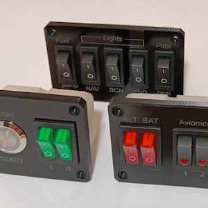 Flight Simulator Panel Set – Starter, Electrical, and Lighting Controls | Plug & Play USB Joystick
