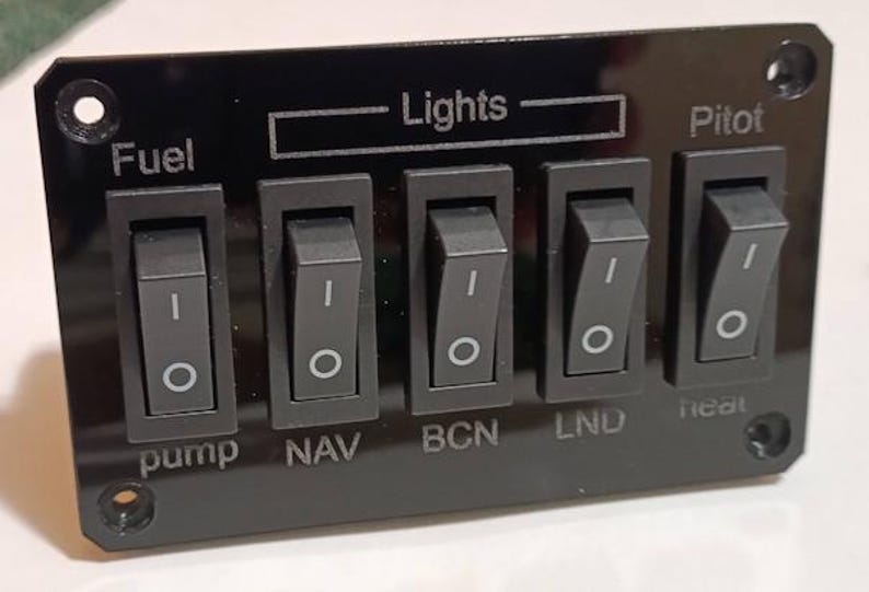 Flight Simulator Panel Set – Starter, Electrical, and Lighting Controls image 7