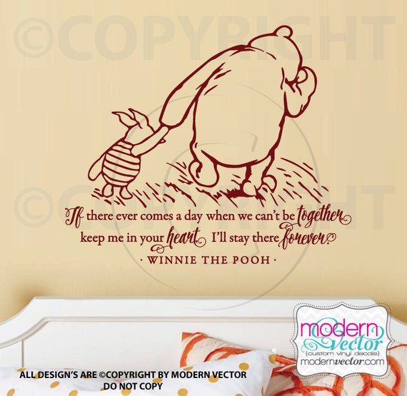 Winnie the Pooh Quote Vinyl Wall Decal Lettering Classic Etsy