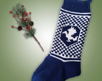 Ravenclaw Inspired Christmas Stocking Knitting Pattern Instant PDF Download Knitting Pattern Ravenclaw Inspired Hogwarts House Stocking