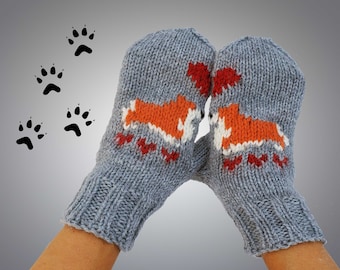 Modèle de tricot moufles Corgi à téléchargement immédiat en PDF - Tricoter vos propres moufles Corgis in Love en tricot