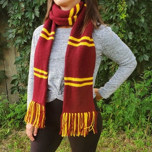 Wizard Scarf Knitting Pattern Instant PDF Download Pattern Gryffindor, Slytherin, Ravenclaw, Hufflepuff Inspired House Scarf Pattern image 2