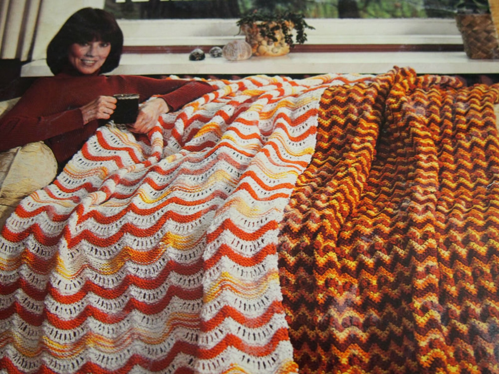 Vintage Knit Afghan Patterns Instant Download PDF Ripple Etsy