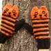 Andrea Mein DeWitt reviewed ON SALE Halloween Cat Mittens Orange & Black Striped Cat Mittens - Halloween Knit Cat Mittens Vegan Cat Mittens - Knit Animal Vegan Mittens