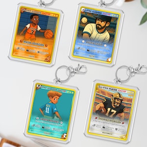 Personalized Sports Bag Tag – Custom Name Keychain for Football, Soccer, Basketball, Baseball Players – Back to School or Team Gift