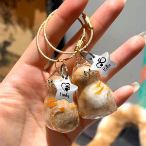 Cute Cat Fur Keepsake Keychain, A Personalized Capsule Filled with Your Cat’s Hair, Memorial Gift for Pet Lovers, Custom Cat Gift