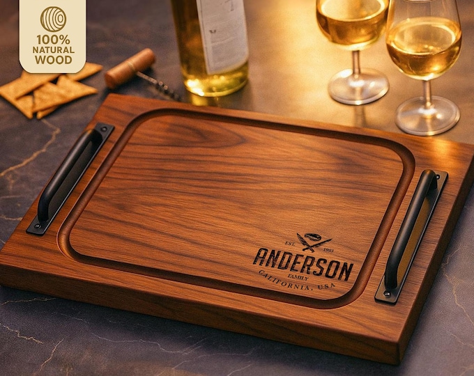 BBQ Cutting Board Personalized, Family Gift, Summer Camping Gift for Family, Outdoor Cooking Board, Housewarming Gift, Custom Grilling Gift