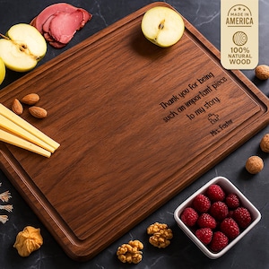 Custom Retirement Cutting Board, Retirement Gift, Personalized Gift for Retiree, Thank You or Housewarming Gift, Engraved Wood Board