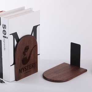 Letrero de madera personalizado de misterio y fantasía para sujetalibros, decoración de estantería, organizador de biblioteca, separador de géneros, regalo para amantes de los libros, regalo literario personalizado