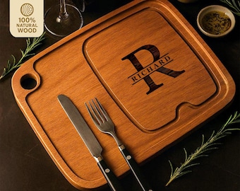 Personalisiertes Steak-Schneidebrett, benutzerdefiniertes Grillbrett, Tablett mit Gravur, Geschenk zum Vatertag oder Geburtstag für Vater, Mutter, Ehemann oder Frau