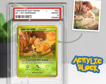 Personalisierte Haustier-Liebhaber-Geschenk-Sammelkartenstil, Anime-Haustier-Foto-Acryl-Plakette, benutzerdefinierte Haustier-Andenken, Katzenbesitzer-Geschenk, Haustier-Gedenkanzeige