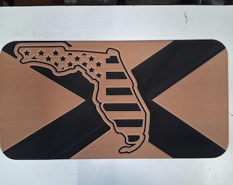 Florida & American Flag Marine Mat for Yeti Tundra 65 Cooler