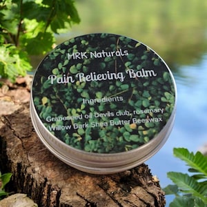 Natural Pain Relief Balm | Herbal Muscle & Joint Rub | Devil&#39;s Club Willow Bark