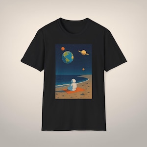 Space Explorer T-Shirt, Astronaut Graphic Tee, Galaxy Lover Shirt, Cosmic Adventure Top, Moon Planet Earth Solar System Unisex Tee