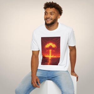 Atomic Explosion Shirt, Bold Vintage Cartoon Mushroom Cloud Tee, Unisex Comfort Colors T Shirt, Sci-Fi Aesthetic Graphic Blast Tee