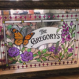 Faux Stained Glass Wedding Sign Template