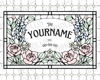 Faux Stained Glass Wedding Sign Template