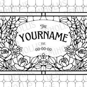 Faux Stained Glass Wedding Sign Template