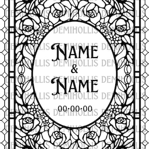 Rose Faux Stained Glass Sign Template