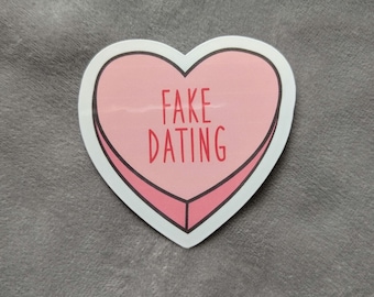 Fake Dating Trope Candy Heart Sticker