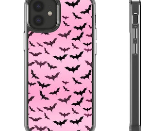 Halloween Bat Clear Phone Case, Cute Phone Cover, Spooky Accessory, Halloween Gift, Bat Pattern Case