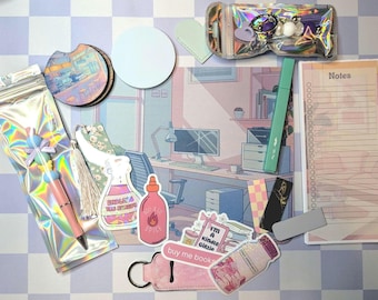 Mystery Stationery Grab Bag With Bookish Items - Stickers, Bookmarks, Notepads, Magnetic Bookmarks, Mousepads, Car Coaster