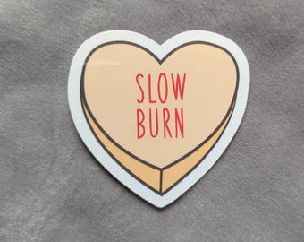 Slow Burn Trope Candy Heart Sticker