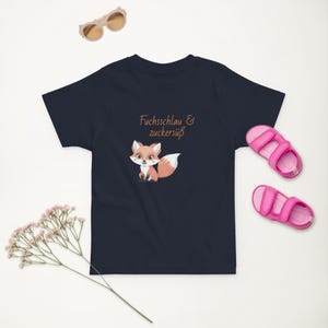 Cute fox t-shirt for toddlers | Saying &quot;Foxly clever and sweet&quot; | Gift for boys & girls | Toddler shirt, forest animal