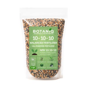 BOTANiQ 10-10-10 Balanced All-Purpose Fertilizer – Promotes Root Growth, Boosts Flowering & Lush Greenery for All Plants, All Seasons