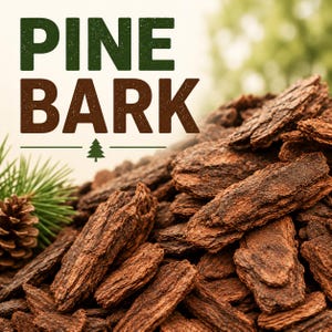 Pine Bark Nuggets Mulch for Plants and Landscaping | Natural Bark Mulch for Moisture Control Garden Beds Pots Orchids