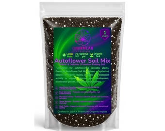 Organic Living Soil Mix | Super Soil with Mycorrhizae & Worm Castings for Autoflower Herbs Vegetables and Houseplants | Ready to Use