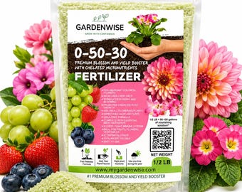 Bloom Booster Fertilizer 0-50-30 PK | Water Soluble Flower Food | Hydroponic Coco Soil | Bud Booster High Phosphorus Potassium Plant Food