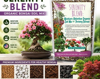 Organic Bonsai Soil Mix with Akadama and Pumice | Bonsai Potting Soil for Juniper Ficus Maple Indoor Outdoor Trees