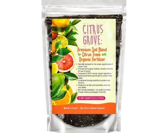 Citrus Potting Soil Mix | Organic Fertilized Soil for Lemons, Limes, Oranges | Drainage Balanced Mix for Indoor & Outdoor Trees