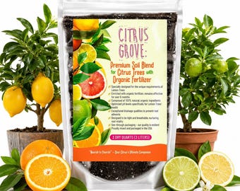 Citrus Potting Soil Mix, Chunky Organic Blend for Lemons, Limes, Oranges and Grapefruit