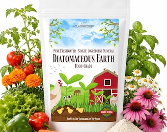 Food Grade Diatomaceous Earth | Soil Amendment for Garden Compost & Chicken Coop | Moisture Control Pest Deterrent | 10 Sizes