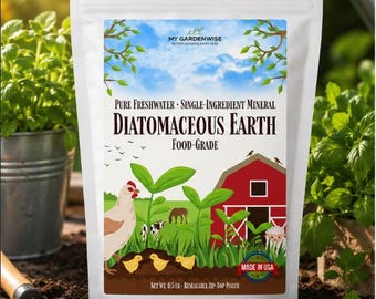 Food Grade Diatomaceous Earth | Soil Amendment for Garden Compost & Chicken Coop | Moisture Control Pest Deterrent | 10 Sizes
