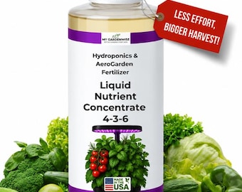 Hydroponic Liquid Fertilizer for AeroGarden | 4-3-6 Plant Food for Herbs Lettuce Tomatoes | Chelated Micronutrients | Pump Safe