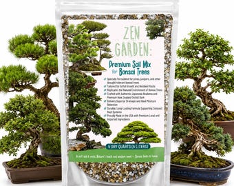 Organic Bonsai Soil Mix for Juniper Pine and Bonsai Trees | Fast Draining Bonsai Potting Soil for Root Health