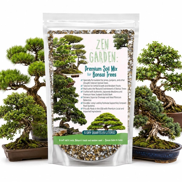 Organic Bonsai Soil Mix, Fast Draining Blend for Juniper and Pine