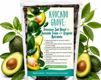Avocado Tree Potting Mix | Fast Draining Soil with Worm Castings Perlite & LECA | For Hass Citrus Mango and Tropical Fruit Trees