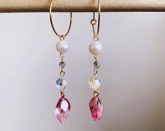 Soirée Freshwater Pearl & Crystal Drop Earrings